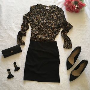 💚🖤Army Green Leopard Blouse🖤💚